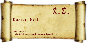 Kozma Deli névjegykártya